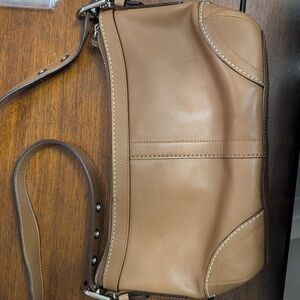 Vintage Coach Tan Leather Crossbody Bag